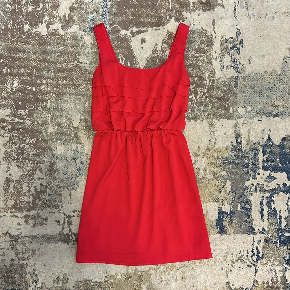 Gianni Bini Red Ruffle Dress. XS